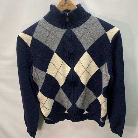 Brooks Brothers Lambswool Full Zip Sweater Size L - Picture 2 of 6